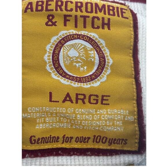 Abercrombie & Fitch vintage gray thermal lined hoodie, Y2K, varsity, logo, retro - Picture 5 of 6